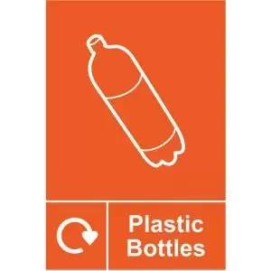 Image of Plastic Bottles Recycling&rsquo; Sign; Rigid 1mm PVC Board 200mm x