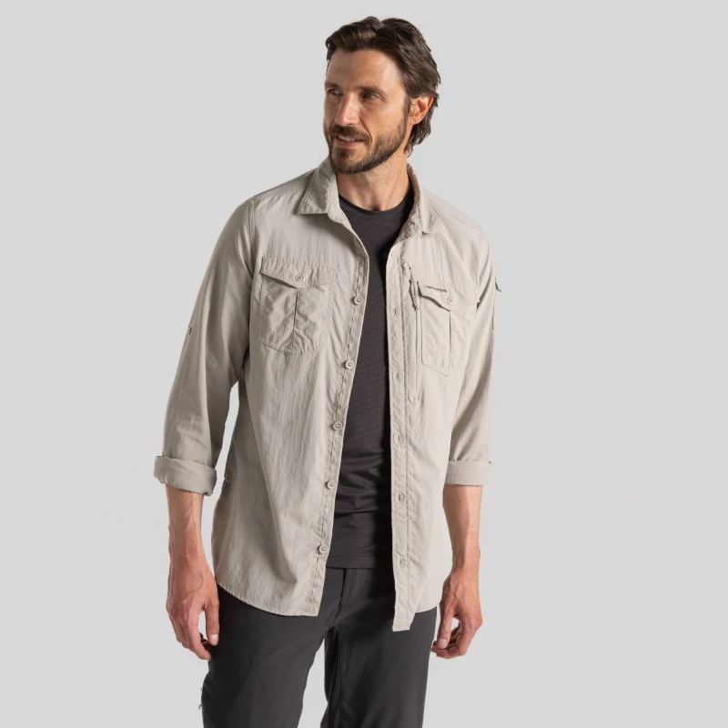 Image of Craghoppers Nosilife Adventure' Long Sleeve Shirt Cream
