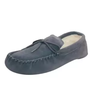 Image of Eastern Counties Leather Unisex Wool-blend Soft Sole Moccasins (14 UK) (Navy)
