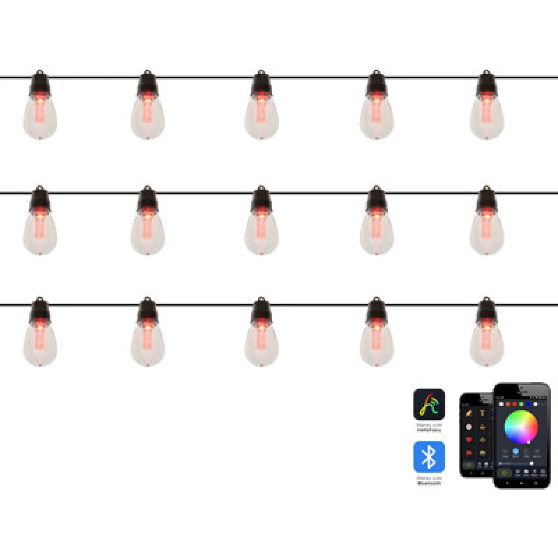 Image of Beliani Outdoor String LED Lights Itilleq With App Multicolour