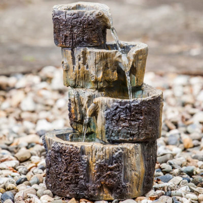 Image of Certikin Heissner Tree Stump Cascade Water Feature With Pump + Lights 016585-00