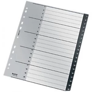 Image of Leitz Dividers Recycle A4 Black Polypropylene 1 to 20
