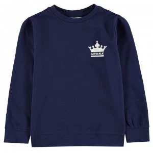 Image of Airwalk Printed Sweater Junior Boys - Navy