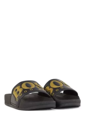 Image of Hugo Boss Match Slides Black/Camo Size 10 Men