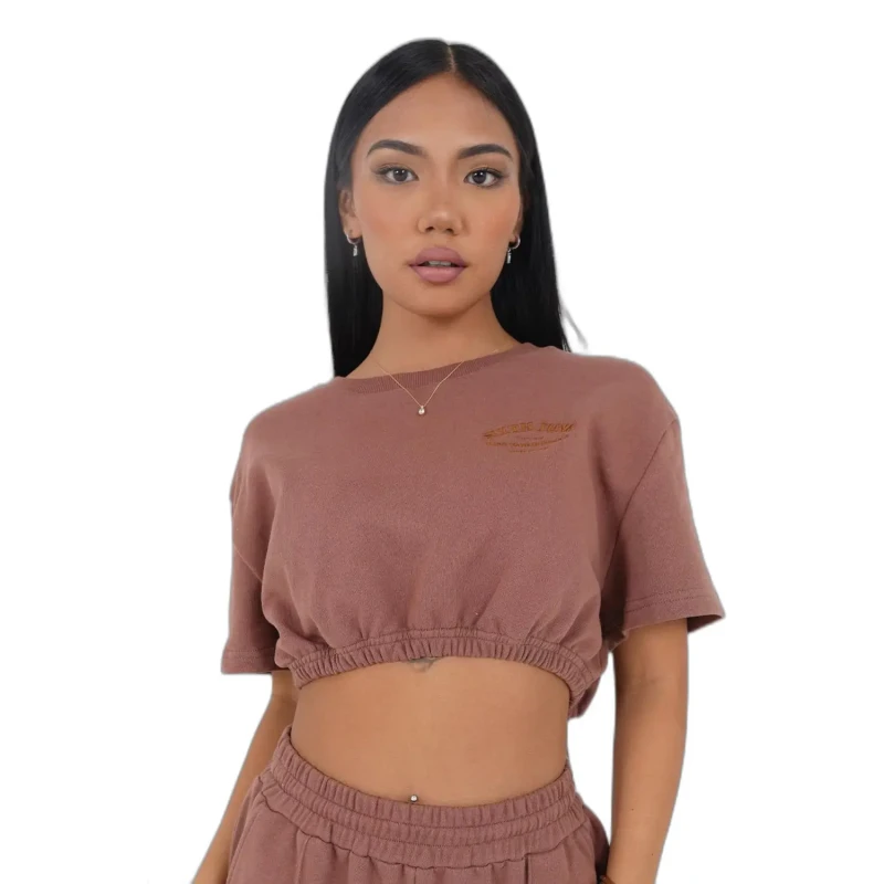 Image of Sixth June Womens T-Shirt Sixth June Embroidery Marron Female M