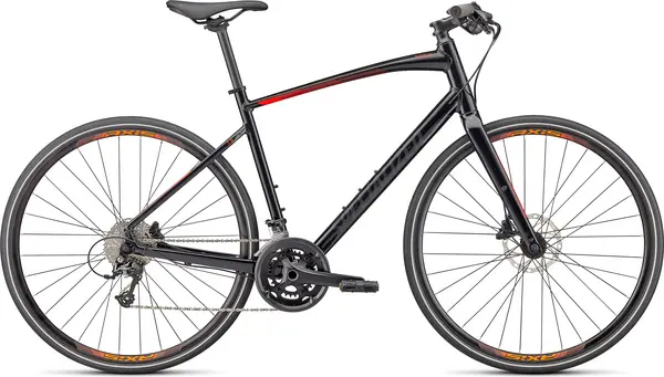 Image of Specialized 2022 Sirrus 3.0 Hybrid Bike L GLOSS CAST BLACK / ROCKET RED / SATIN BLACK REFLECTIVE