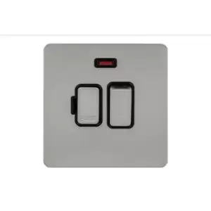 Image of Schneider Electric Ultimate Screwless Flat Plate - Switched Fused Connection Unit, with Neon Indicator, Double Pole, 13A, GU5411BSS, Stainless Steel w