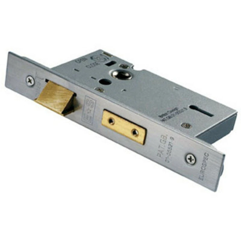 Image of Loops 76mm 3 Lever Sashlock Square Forend Satin Stainless Steel Door Latch Metallics unisex