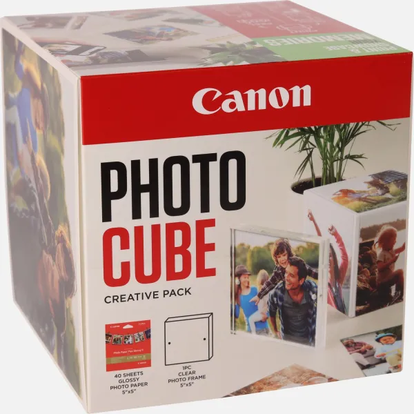 Image of Canon Photo Cube and Frame + PP-201 5x5Photo Paper Plus Glossy II (40 sheets) - Creative Pack, Green