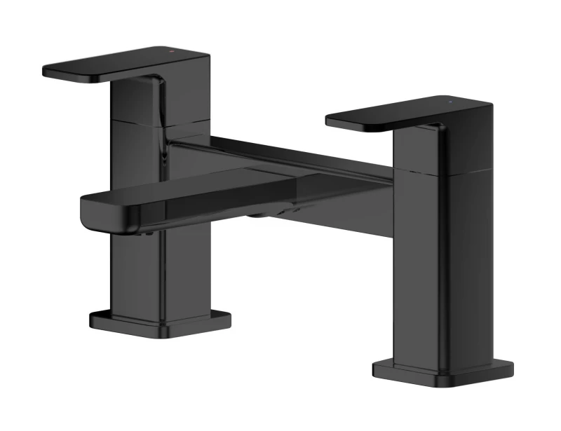 Image of Balterley Square Deck Mounted Bath Filler Tap Matt Black unisex