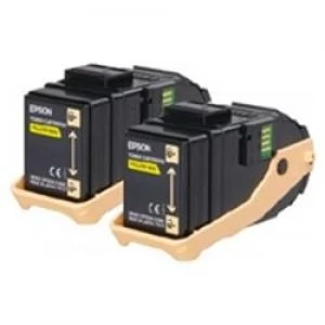Image of Epson AL-C9300N Double Pack Toner Cartridge Yellow 7.5k x2
