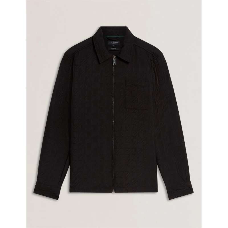 Image of Ted Baker Mens Quilt Overshirt Black male S (2)