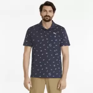 Image of Puma 2022 Mattr Sunnies Polo - Navy Blazer/Chalk Pink - L