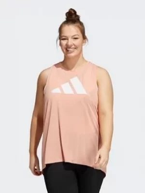 Image of adidas 3-stripes Logo Tank Top (plus Size), Pink/Purple, Size 1X, Women