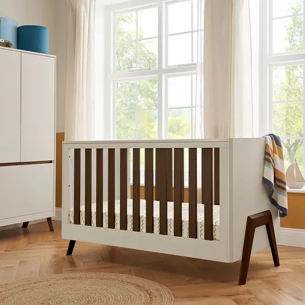 Image of Tutti Bambini Fuori Cot Bed - Warm Walnut/White Sand