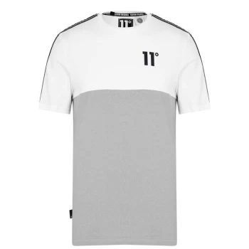 Image of 11 Degrees Block Taped T Shirt - Silver/Wht/Blk