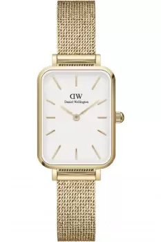 Image of Daniel Wellington Ladies Quadro Evergold Watch with Pressed Mesh Strap