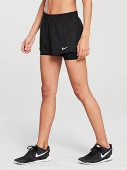 Image of Nike Run 10k 2 In 1 Short Black Size M Women