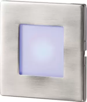 Image of KnightsBridge Stainless Steel Recessed LED Wall Light Single Blue