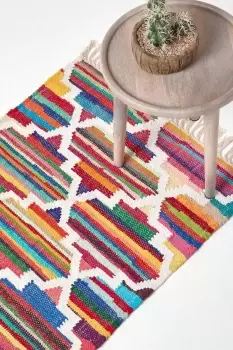 Image of Amsterdam Handwoven Cotton Chindi Kilim Hall Runner, 66 x 200 cm