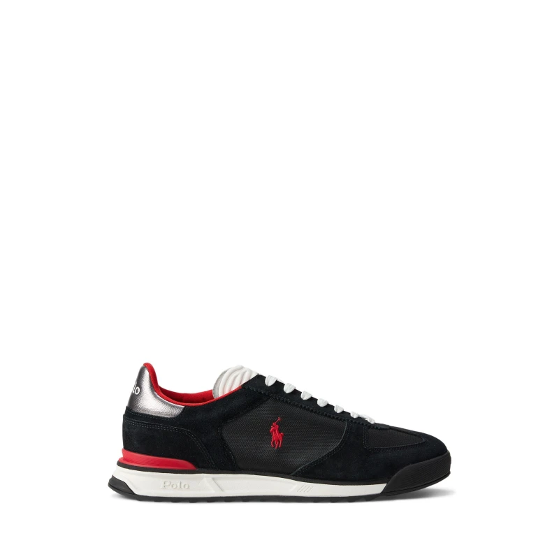 Image of Polo Ralph Lauren Mens Varick Low-Top Trainers Blk/Gry/Red male 8 (42)