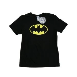 Image of DC COMICS Batman Logo T-Shirt, Unisex, Medium, Black