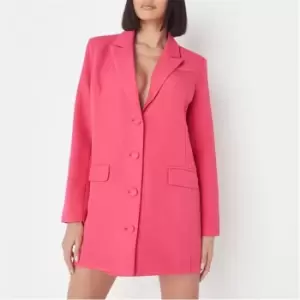 Image of Missguided Button Front Oversized Blazer Dress - Pink