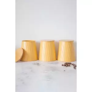 Image of KitchenCraft Set of 3 Yellow Storage Canisters