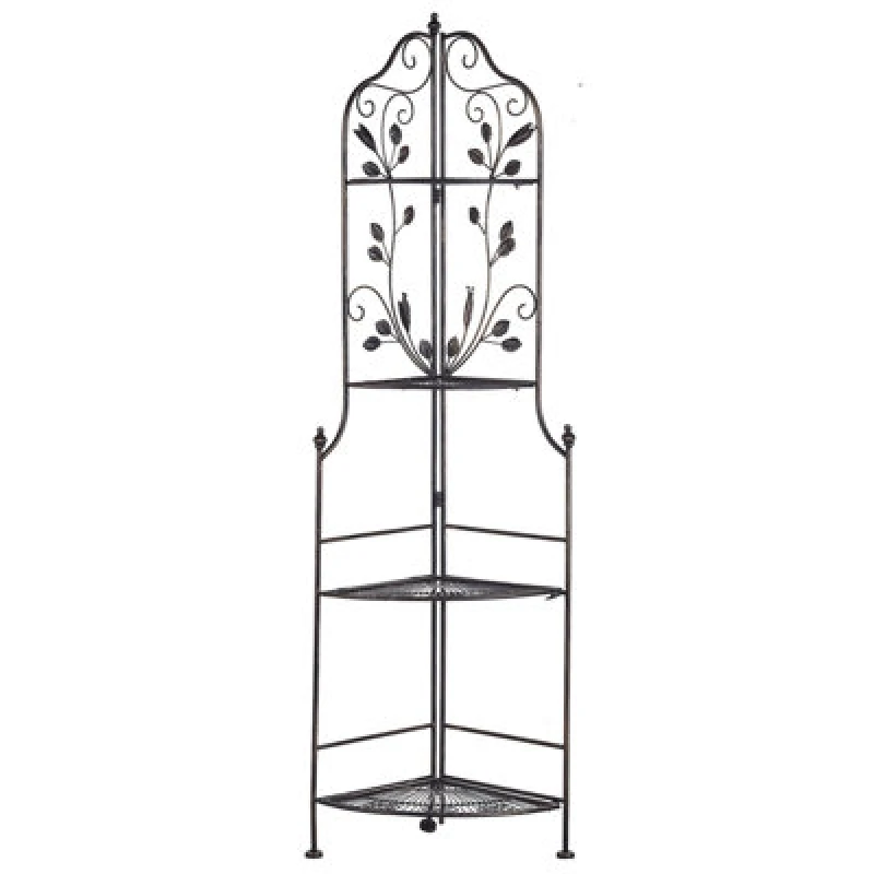 Image of Beliani Corner Shelving Unit Siderno Metal 35cm 35cm Black
