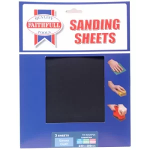 Image of Faithfull FAIAECSP3A Alox Cloth Sheets 230 x 280mm Assorted (3)