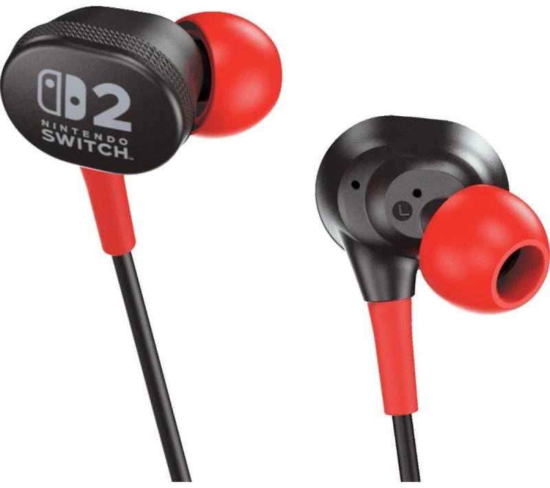 Image of PowerA Gaming Earbuds for Nintendo Switch 2 - Black,Red 617885154317