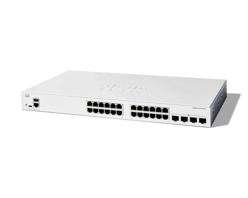 Image of Cisco Cisco Catalyst 1300-24T-4X Managed Switch, 24 Port GE, 4x10GE SFP+, Limited Lifetime Protection (C1300-24T-4X) C1300-24T-4X