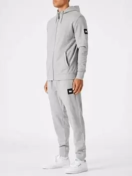 Image of Weekend Offender Weekend Offender New York Badge Zip Up Hood Jog Suit, Grey Marl, Size L, Men