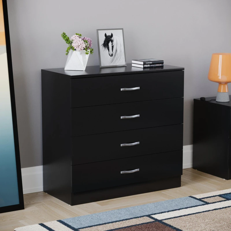 Image of Lassic Vida Designs Riano 4 Drawer Chest Black unisex 4 Drawers