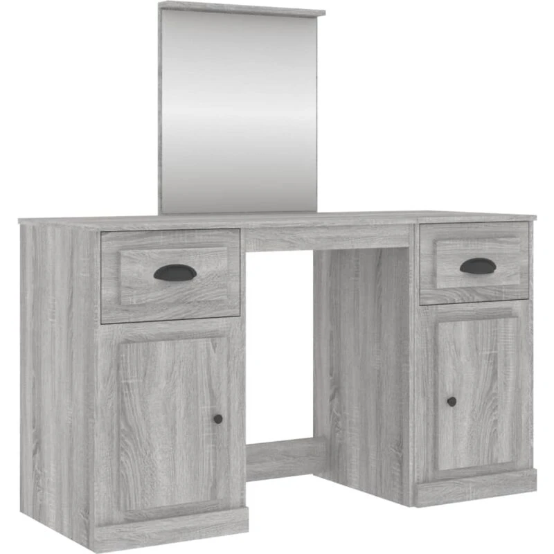 Image of VIDAXL Dressing Table with Mirror Grey Sonoma 130x50x132.5cm Vidaxl 8720845822705