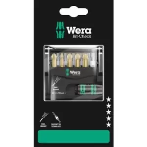 Image of Wera Bit-Check 12 Wood 1 SB 05136390001 Bit set 1/4 (6.3 mm) incl. bit holder