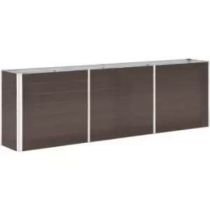 Image of vidaXL Garden Raised Bed Galvanised Steel 240x40x77cm Brown - Brown