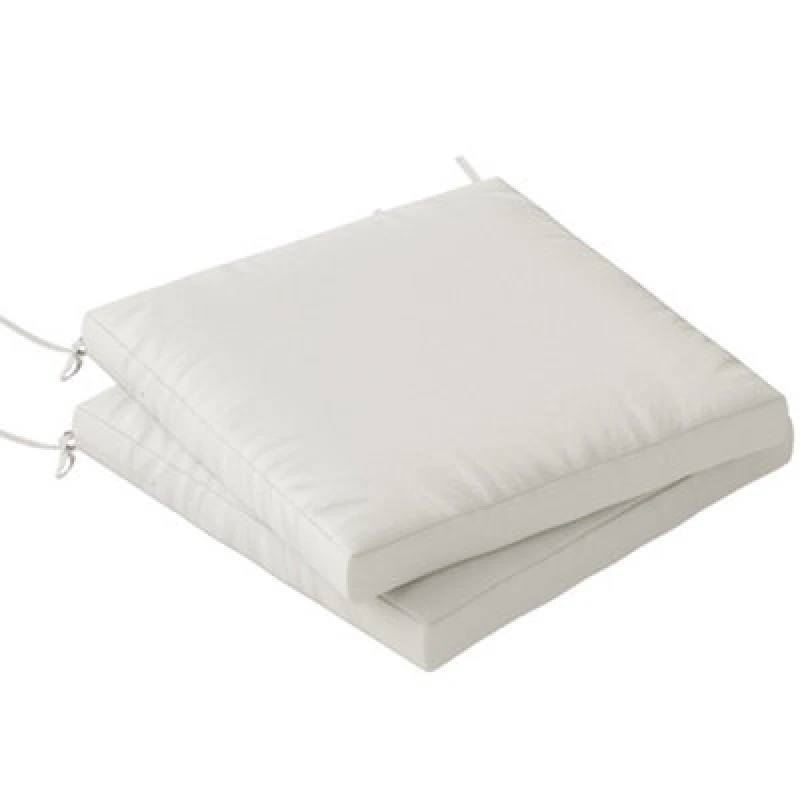 Image of Outsunny 2Pcs Garden Chair Cushions, Waterproof Seat Pads, Cream White