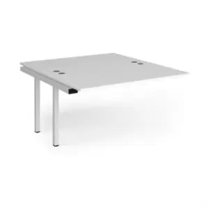 Image of Bench Desk Add On 2 Person Rectangular Desks 1400mm White Tops With White Frames 1600mm Depth Connex