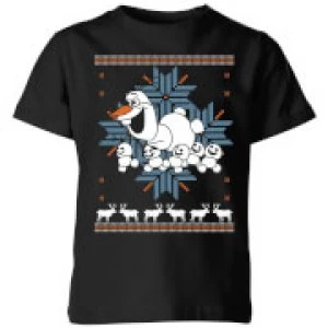 Image of Disney Frozen Olaf and Snowmen Kids Christmas T-Shirt - Black - 9-10 Years