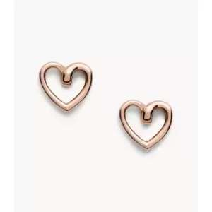 Image of Fossil Womens Rose Gold-Tone Stainless Steel Stud Earrings - Rose Gold