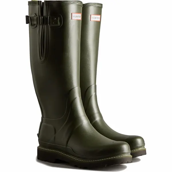 Image of Hunter Mens Balmoral Tall Side Adjustable Commando Sole Wellies Wellingtons - UK 8
