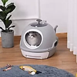 Image of PawHut Cat Litter Box D31-012GY 440 x 470 x 550 mm Grey