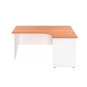 Image of 1600 X 1200 Panel Right Hand Radial Desk Beech-White