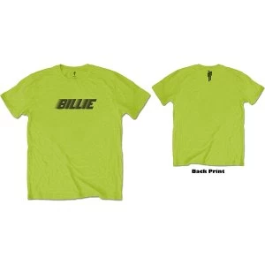Image of Billie Eilish - Racer Logo & Blohsh Unisex Medium T-Shirt - Green
