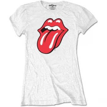 Image of The Rolling Stones - Classic Tongue Womens Small T-Shirt - White