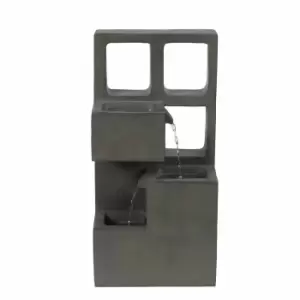 Image of Gardenkraft Outdoor Polyresin Frames Fountain - Grey