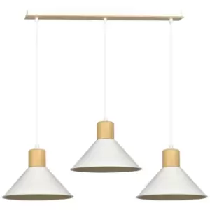 Image of Emibig Rowen White Bar Pendant Ceiling Light 3x E27