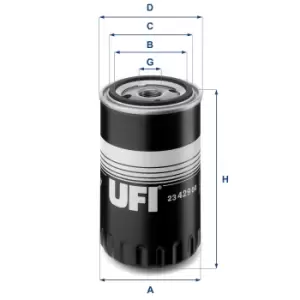 Image of UFI 23.429.00 Oil Filter Oil Spin-On