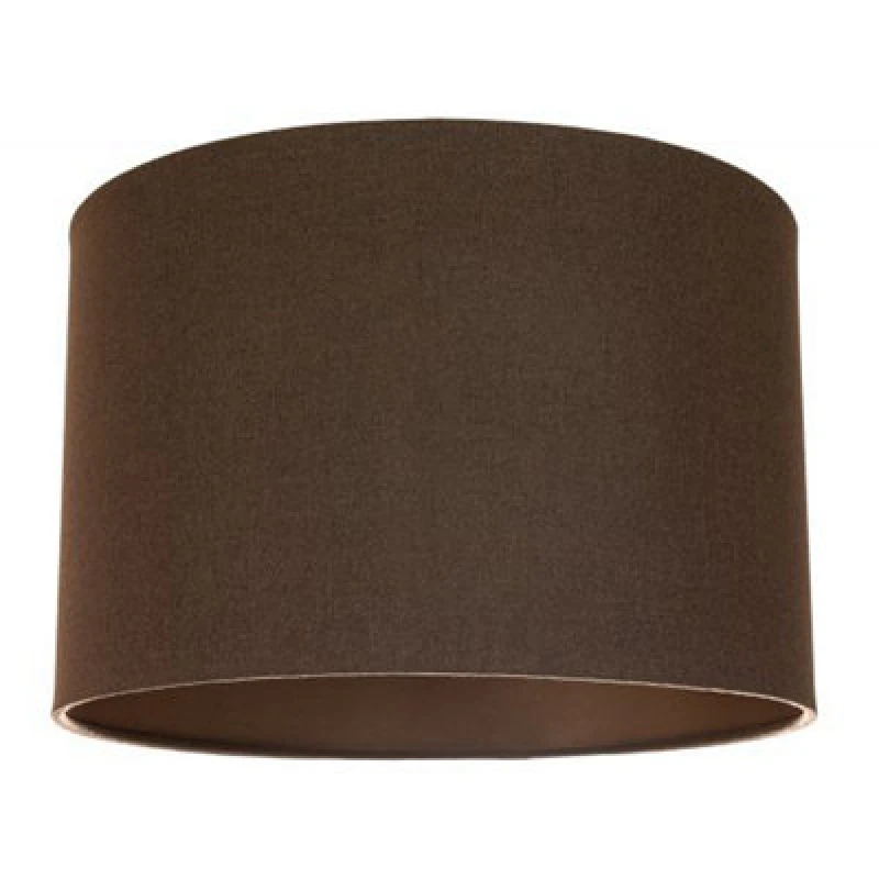 Image of Happy Homewares Contemporary And Sleek Brown Textured Linen Fabric Drum Lamp Shade 60W Maximum